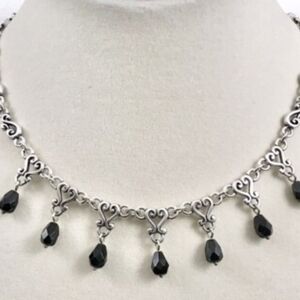 Brighton Vivaldi Silver and Black Dangle Necklace